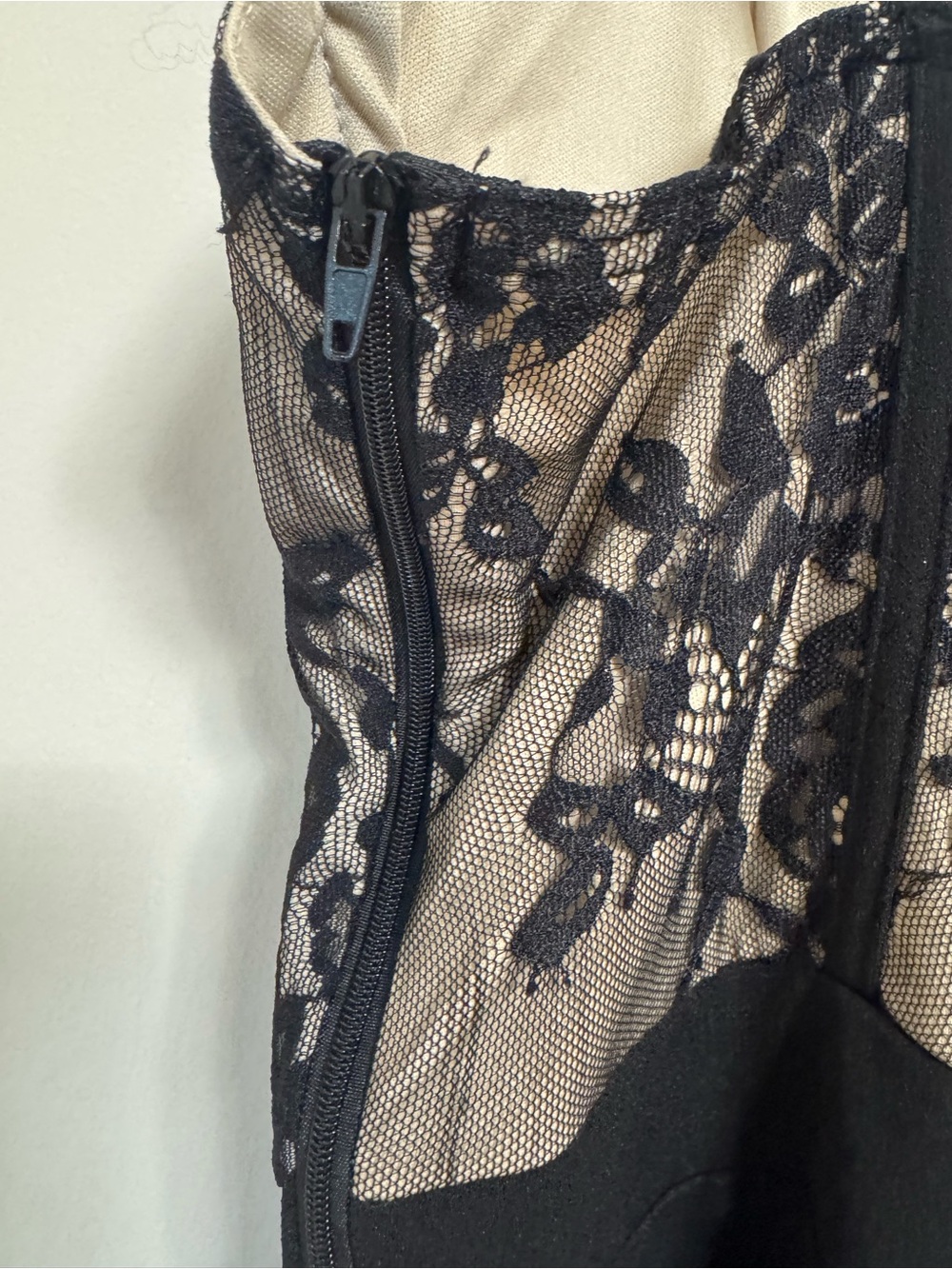 Fashion Nova Black Lace Bodice Wide-Leg Jumpsuit with Spaghetti Straps - Picture 5 of 8